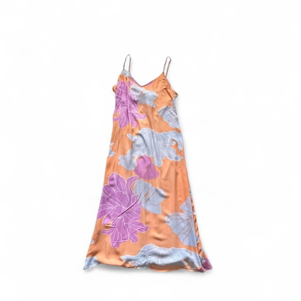 Floral Dress in Orange and Purple